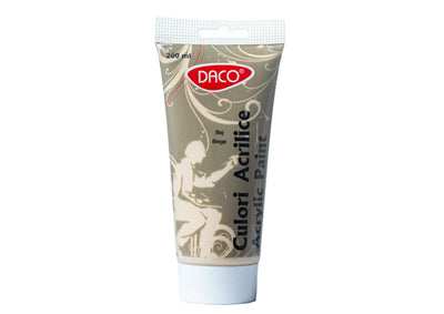 Tub vopsea acrilica DACO culoare bej 200 ml pigment de calitate acoperire uniforma pentru pictura pe panza lemn si proiecte creative