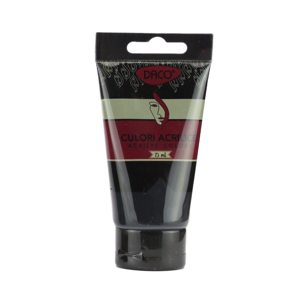 Tub vopsea acrilica DACO culoare negru intens 75 ml pigment opac pentru pictura pe panza contururi si contraste dramatice