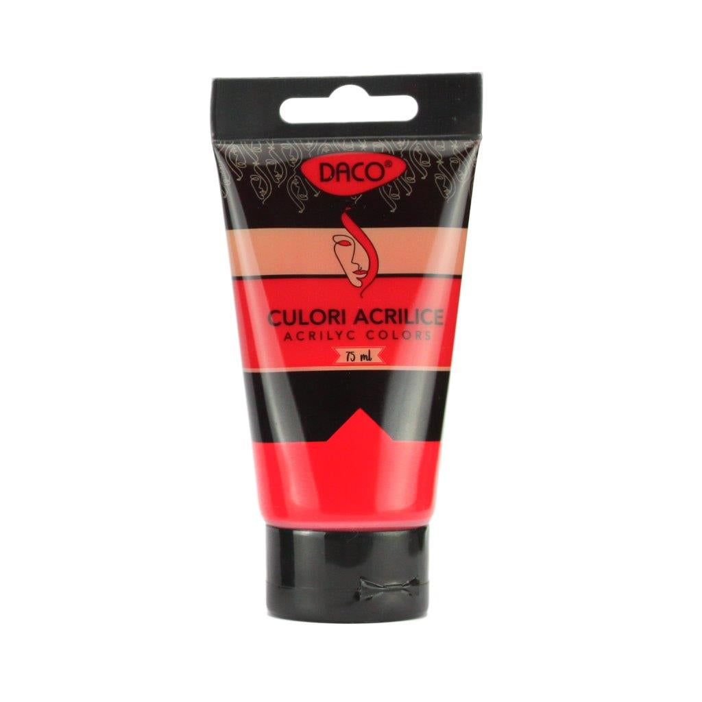 Tub vopsea acrilica DACO culoare Roz Magenta 75 ml pigment vibrant pentru pictura pe panza flori si proiecte creative moderne