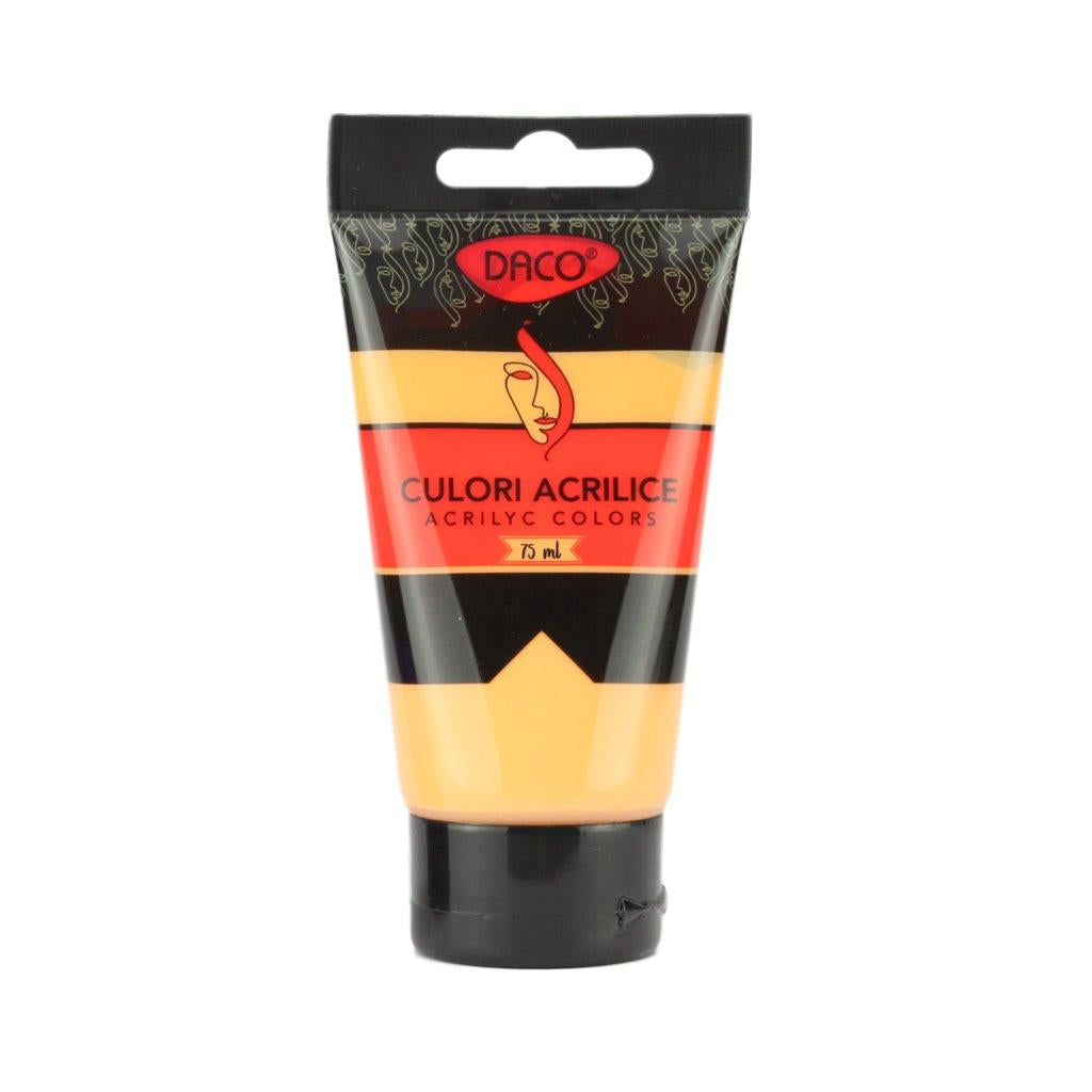 Tub vopsea acrilica DACO culoare Sepia 75 ml pigment intens pentru pictura pe panza lemn si proiecte creative cu aspect antichizat