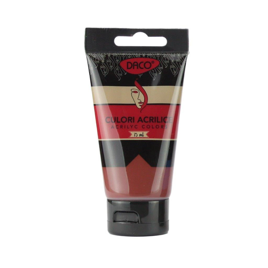 Tub vopsea acrilica DACO culoare Siena Arsa 75 ml pigment intens pentru pictura pe panza portrete si peisaje naturale