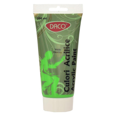 Tub vopsea acrilica DACO culoare Verde Deschis 200 ml pigment intens acoperire uniforma pentru pictura pe panza lemn si proiecte decorative
