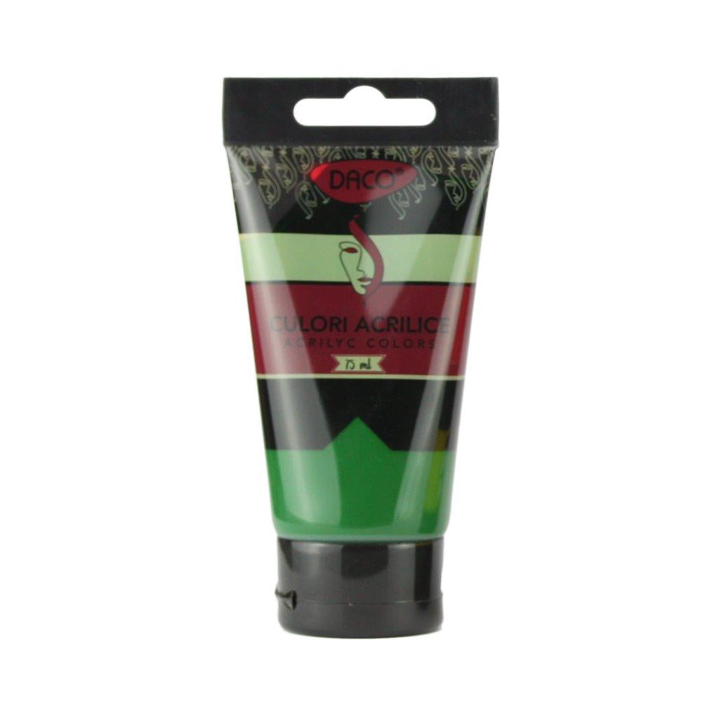 Tub vopsea acrilica DACO culoare Verde Sap 75 ml pigment natural pentru pictura pe panza peisaje si detalii botanice
