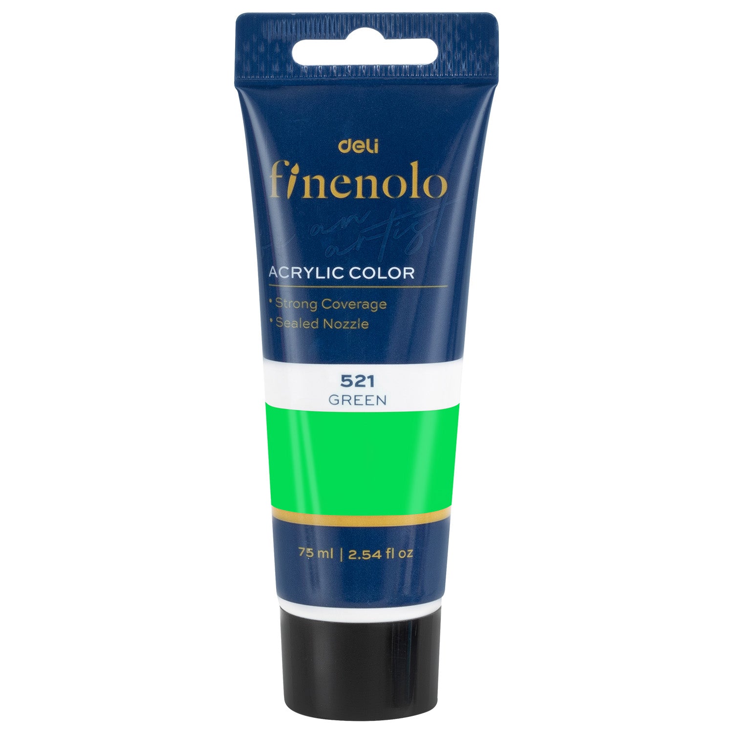 Tub 75 ml vopsea acrilica Deli culoare vernil pastel cu putere mare de acoperire pentru pictura si proiecte creative hobby