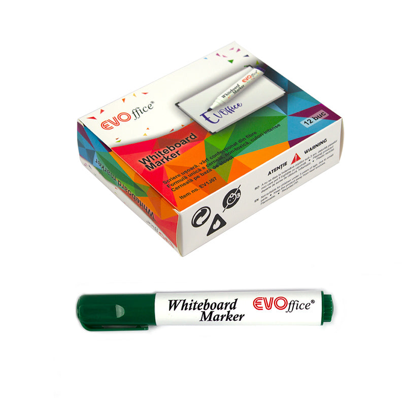 Marker verde pentru tabla magnetica Evoffice cu varf rotund 1-3mm sterge usor de pe whiteboard