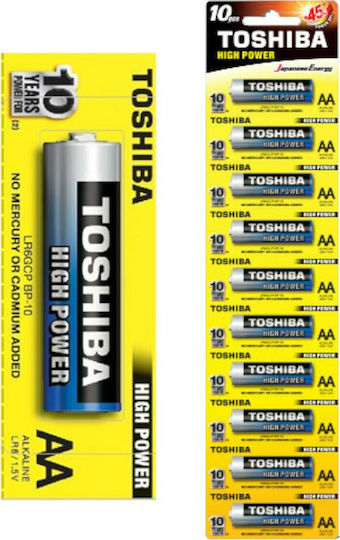 Baterii Alcaline Toshiba, R6 10Buc/Set High Power